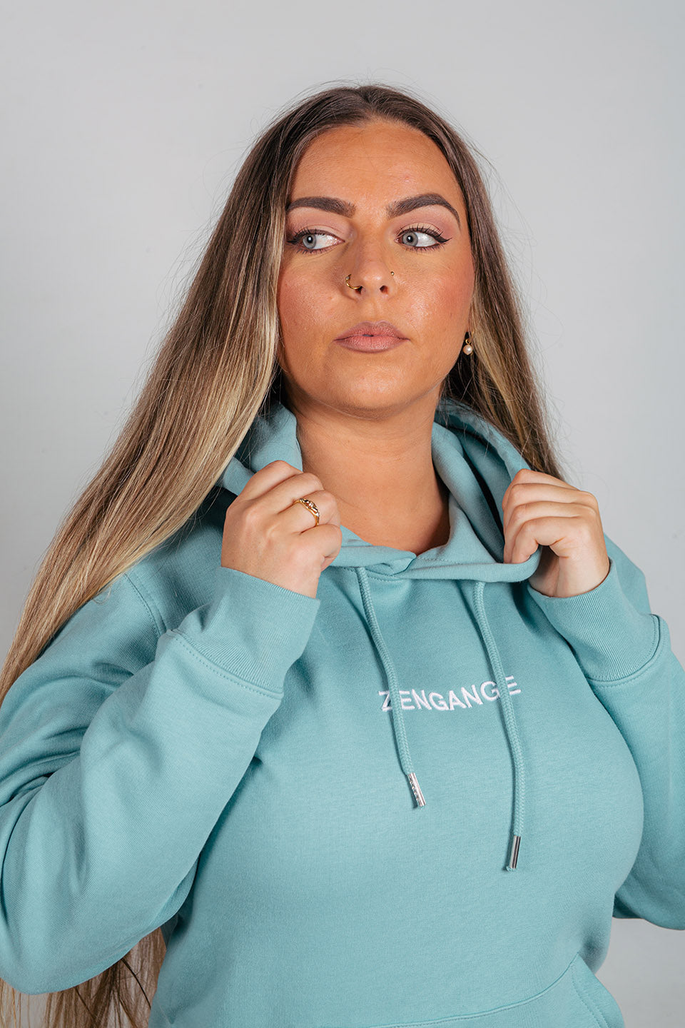 Zengange basics - Seablue hoodie