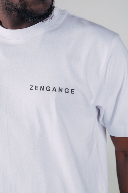 Zengange Premium – White colored T-shirt with green details.