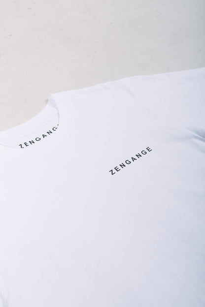 Zengange Premium – White colored T-shirt with green details.